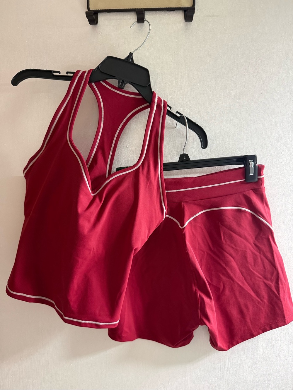 Women's Crimson Athletic Tank Top & Shorts Set